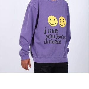 Purple Smiley Face Sweater